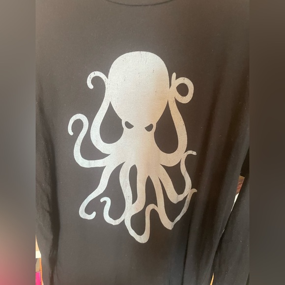 Hi My Name Is Mark/ Mark Hoppus/ blink-182 Octopus Long Sleeve Black Shirt - Picture 4 of 4